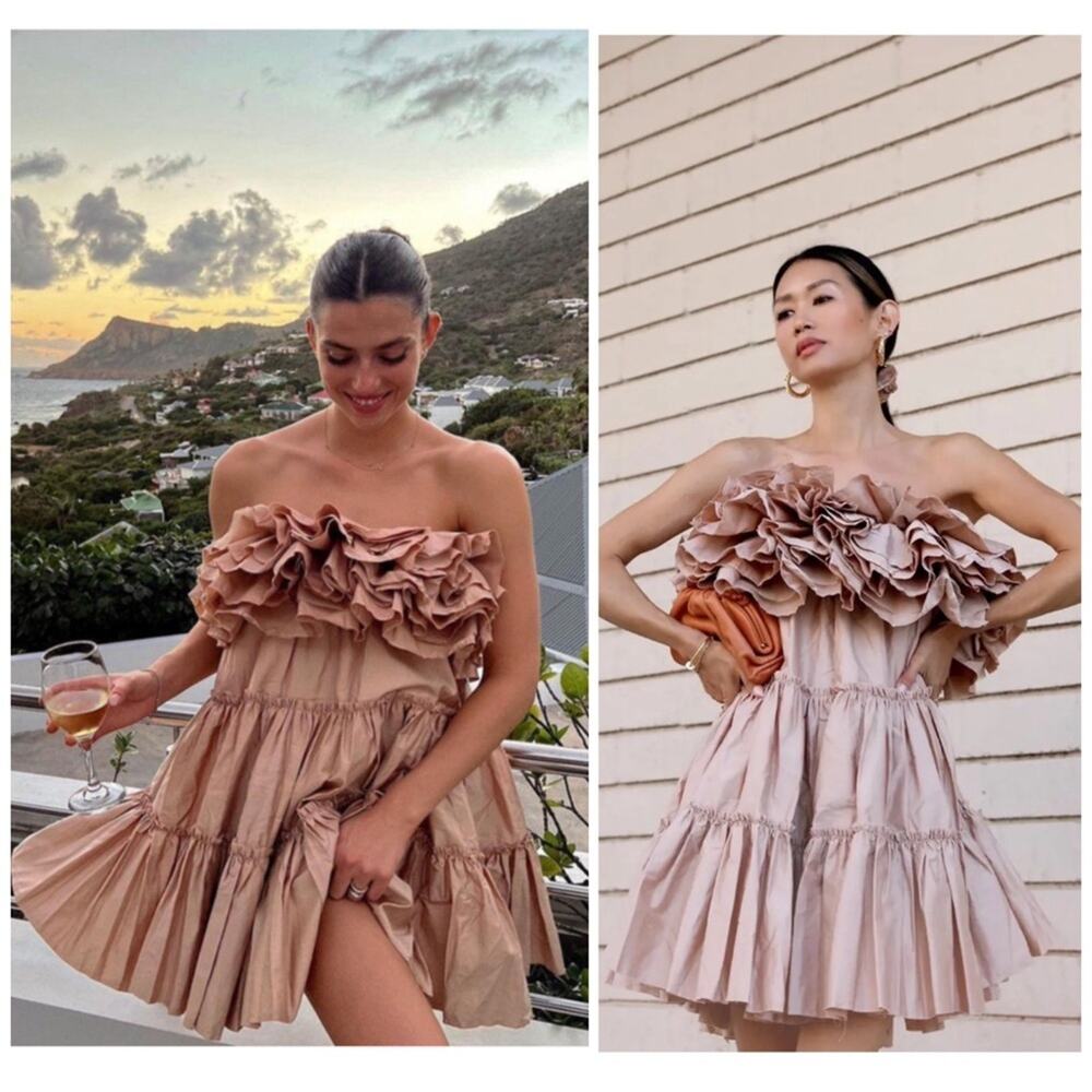 Aje Allure Tiered Ruffle Mini Dress Size 2 US / 6 AU